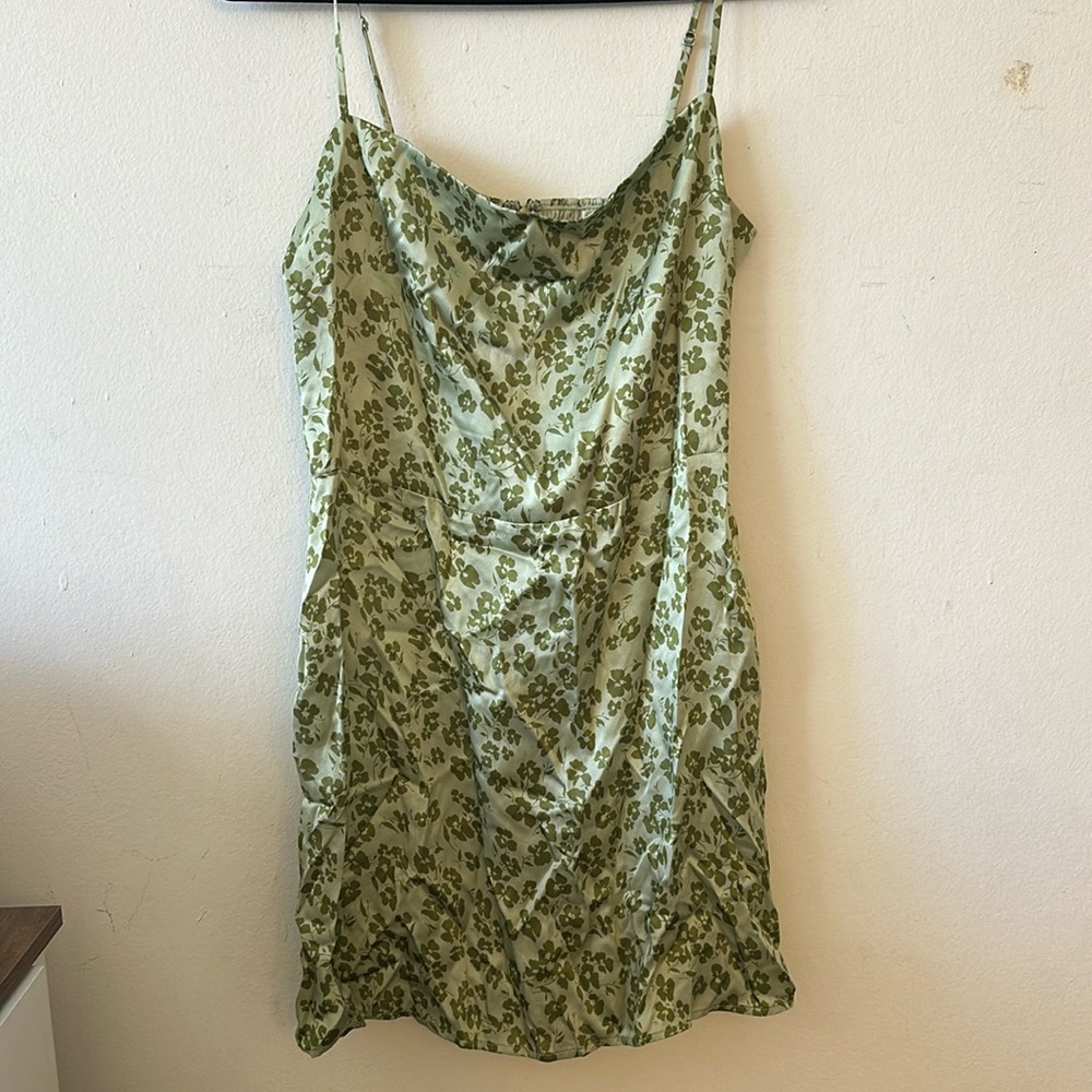 Reformation Green Floral Dress